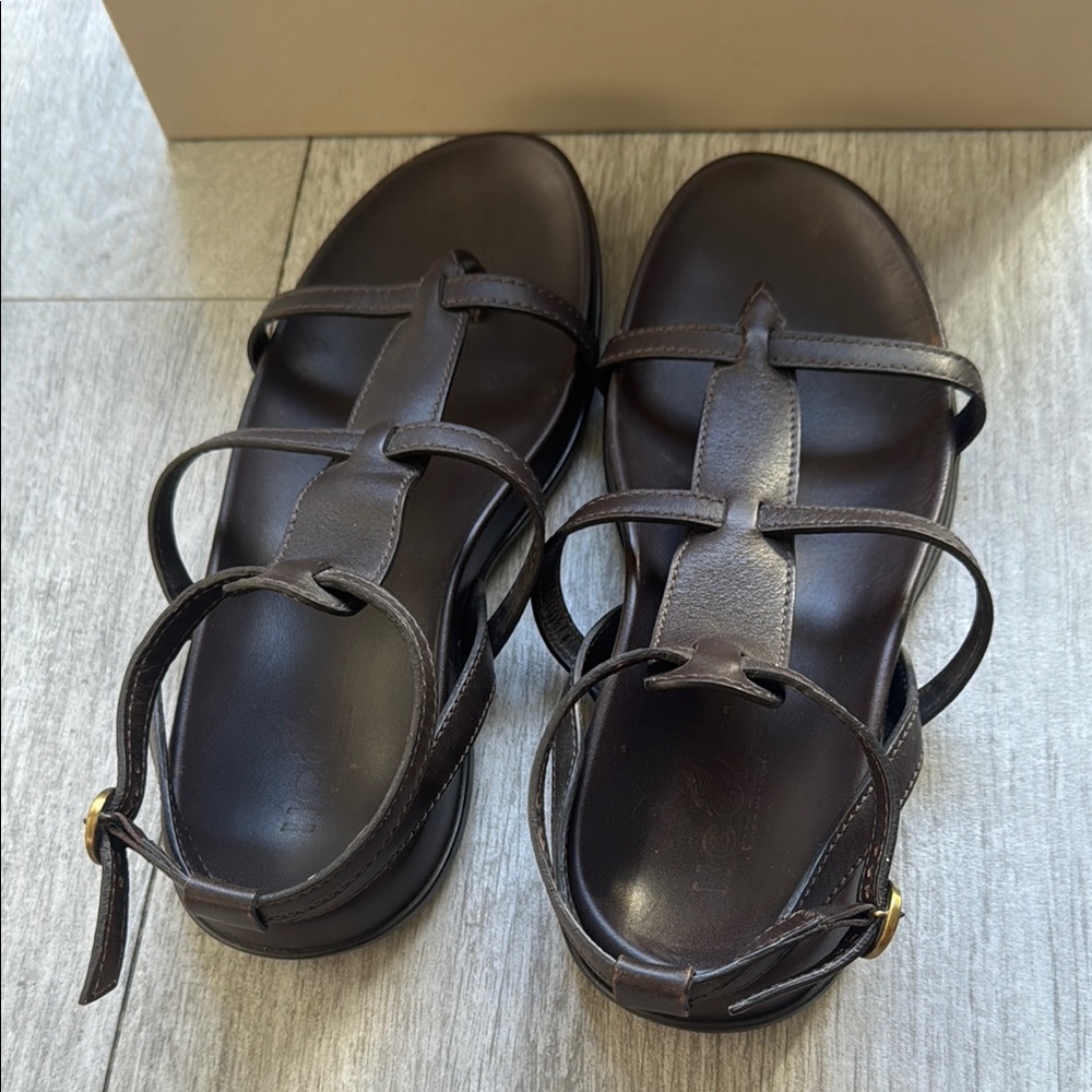 Hogan Fussbett Women's Brown Leather Gladiator Sandals size 6.5 support footbed - Picture 6 of 10